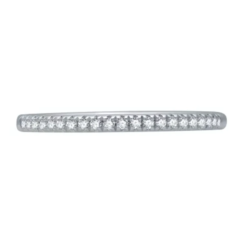 (H-I / I1) Womens 1/10 CT. T.W. Lab Grown White Diamond 10K Gold Wedding Band