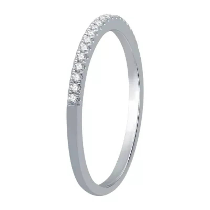 (H-I / I1) Womens 1/10 CT. T.W. Lab Grown White Diamond 10K Gold Wedding Band
