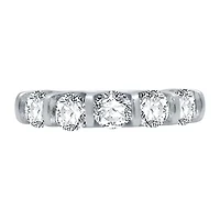 H-I / I1) Womens 1 1/2 CT. T.W. Lab Grown White Diamond 10K Gold 5-Stone Anniversary Band