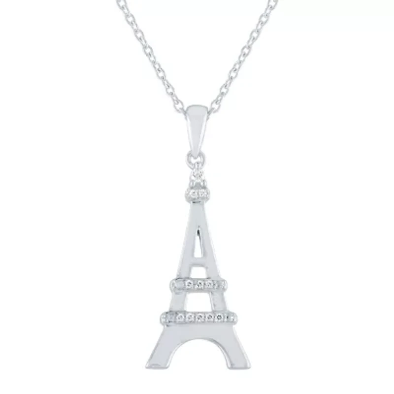 Diamond Accent "Explorer" Womens Diamond Accent Natural White Diamond Sterling Silver 18 Inch Pendant Necklace