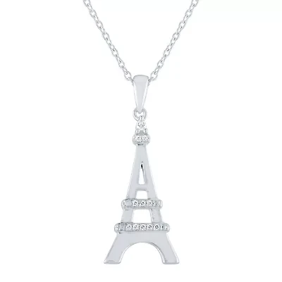 Diamond Accent "Explorer" Womens Diamond Accent Natural White Diamond Sterling Silver 18 Inch Pendant Necklace