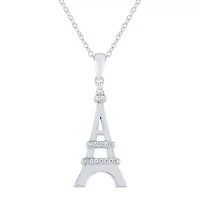 Diamond Accent "Explorer" Womens Diamond Accent Natural White Diamond Sterling Silver 18 Inch Pendant Necklace