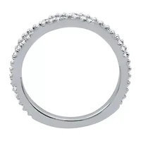 (H-I / Si1-Si2) Womens 1 5/8 CT. T.W. Lab Grown White Diamond 14K Gold Side Stone Halo Engagement Ring