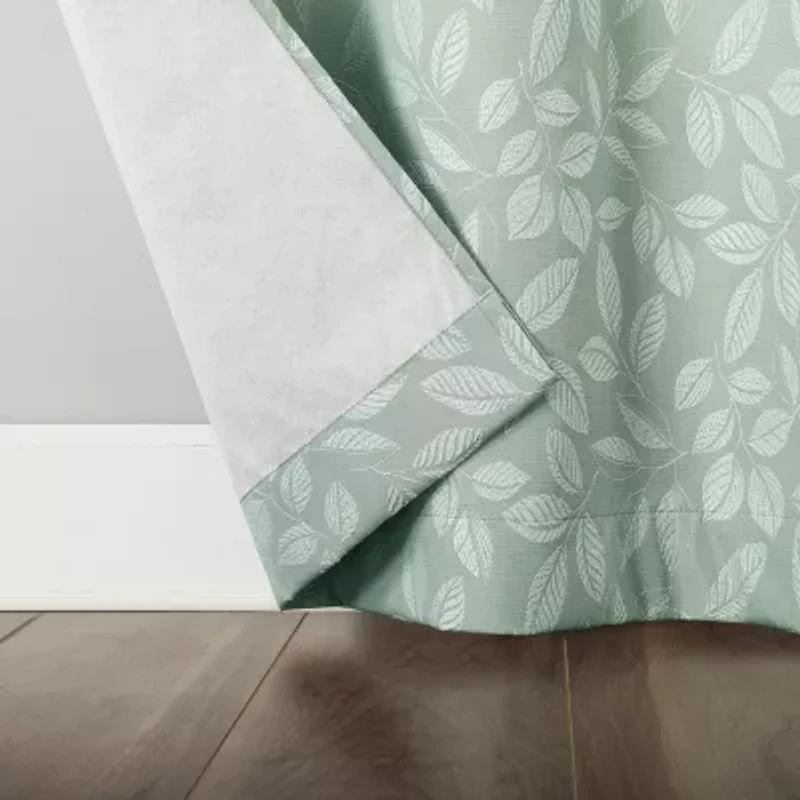 Sun Zero Satti Grommet Top 100% Blackout Single Curtain Panel