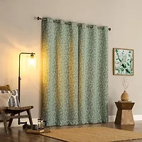 Sun Zero Satti Grommet Top 100% Blackout Single Curtain Panel