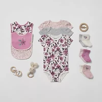 Huggies Baby Girls Crew Neck Short Sleeve 3-pc. Bodysuit