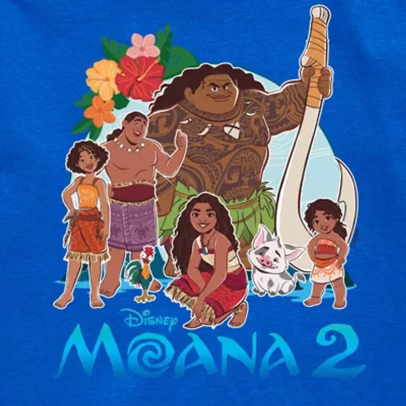 Disney Collection Little & Big Kid Boys Crew Neck Short Sleeve Moana Graphic T-Shirt