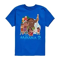Disney Collection Little & Big Kid Boys Crew Neck Short Sleeve Moana Graphic T-Shirt