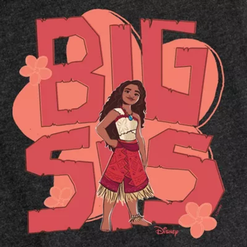 Disney Collection Little & Big Kid Girls Crew Neck Short Sleeve Moana Graphic T-Shirt