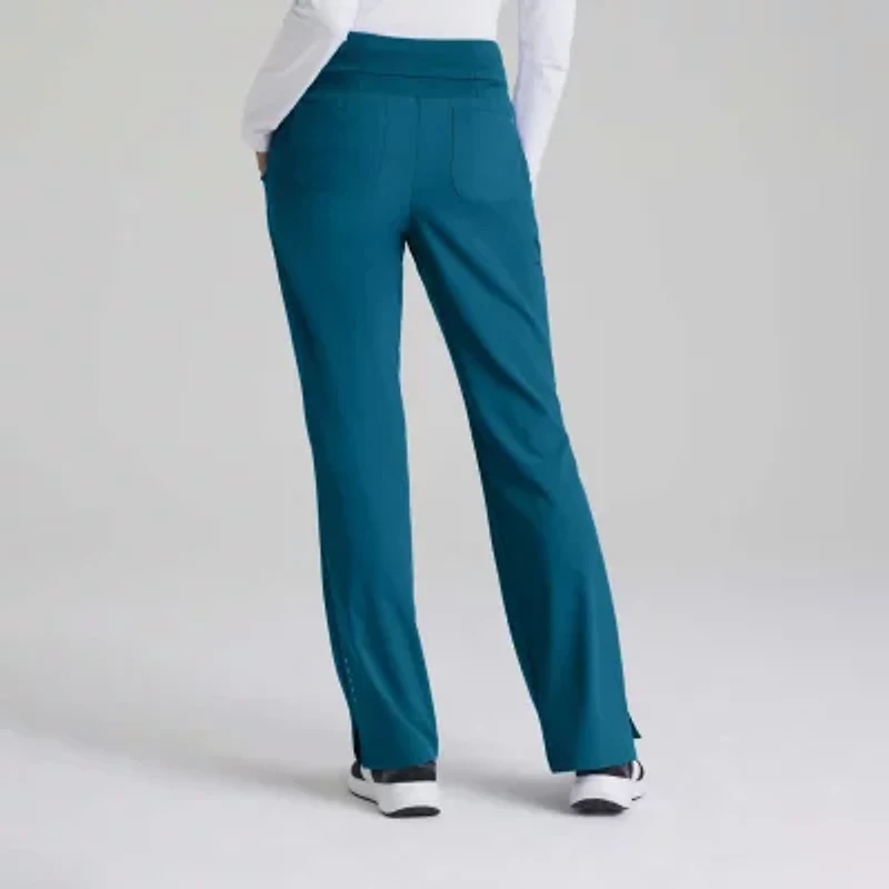 Barco One 5206 Stride 5-Pocket Mid-Rise Straight Leg Womens Tag Free Stretch Fabric Moisture Wicking Scrub Pant