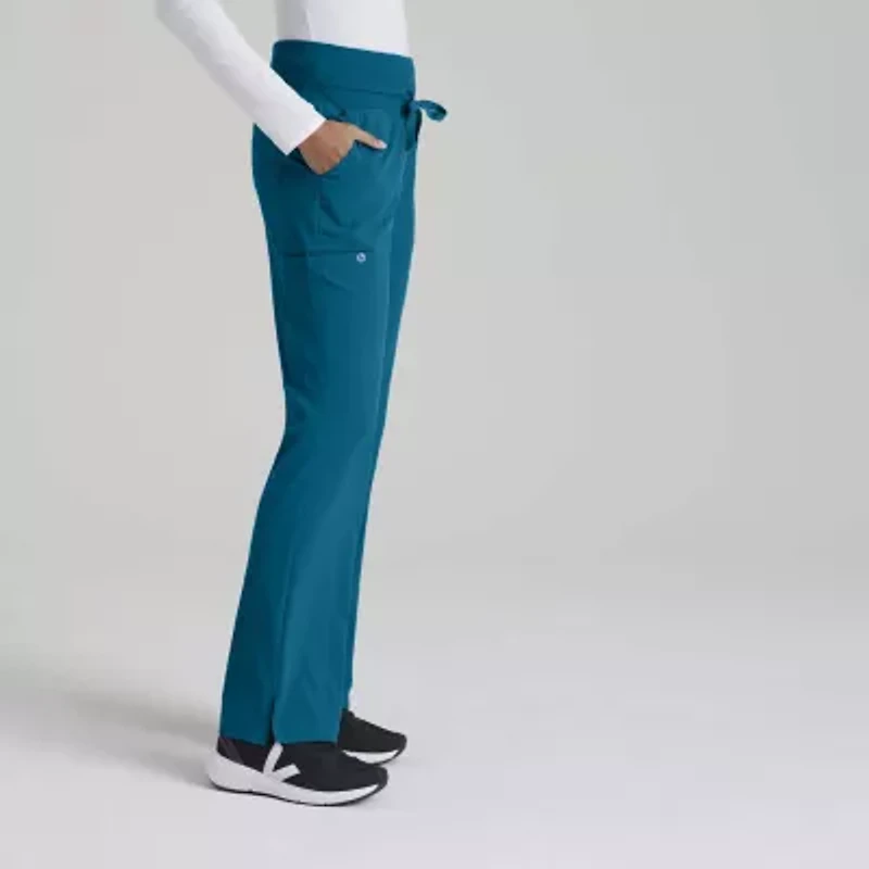 Barco One 5206 Stride 5-Pocket Mid-Rise Straight Leg Womens Tag Free Stretch Fabric Moisture Wicking Scrub Pant