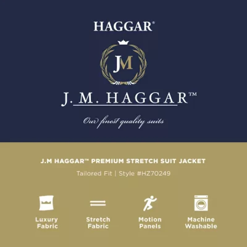 Haggar JMH Tailored Prominent Twill Mens Stretch Fabric Modern Fit Suit Jacket