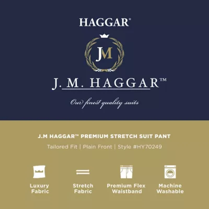 Haggar JMH Tailored Prominent Twill Mens Stretch Fabric Modern Fit Flat Front Suit Pant