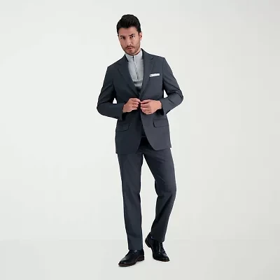 Haggar JMH Tailored Windowpane Mens Modern Fit Flat Front Suit Pant