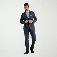 Haggar JMH Tailored Windowpane Mens Modern Fit Flat Front Suit Pant