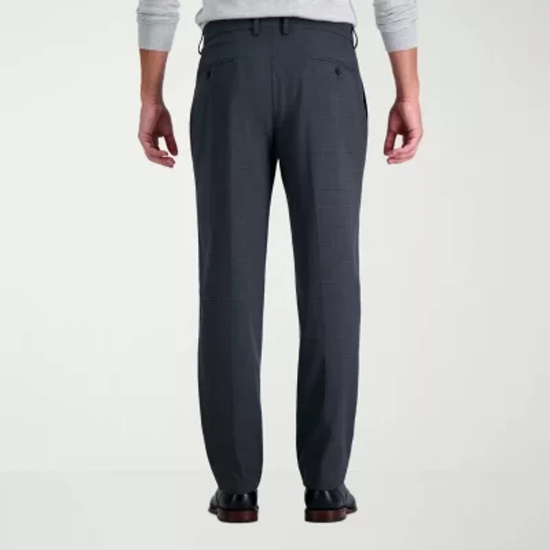 Haggar JMH Tailored Windowpane Mens Modern Fit Flat Front Suit Pant