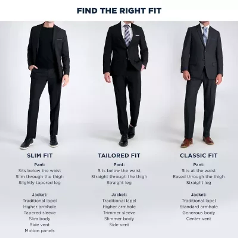 Haggar JMH Tailored Windowpane Mens Modern Fit Flat Front Suit Pant