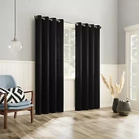 No 918 Brandon Magnetic Closure Grommet Top Light-Filtering Set of 2 Curtain Panel