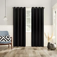 No 918 Brandon Magnetic Closure Grommet Top Light-Filtering Set of 2 Curtain Panel