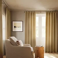 Archaeo Boulder Tab Top Sheer Single Curtain Panel