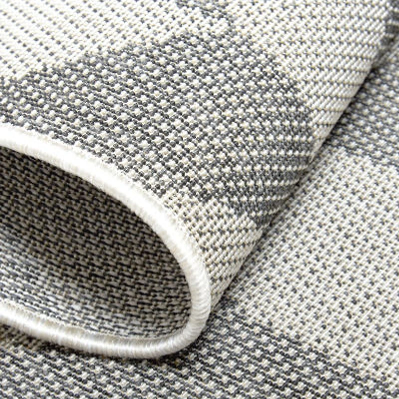 Nicole Miller Country Calla Herringbone Washable 1'9" X 7'2" Outdoor Rectangular Runner