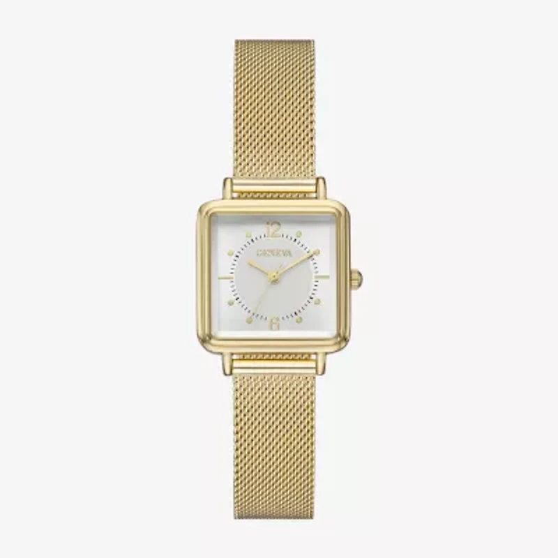 Geneva Womens Gold Tone Stainless Steel Strap Watch Fmdjm307