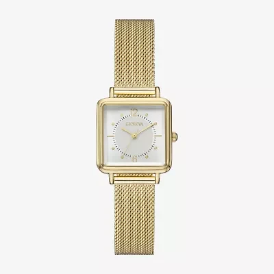 Geneva Womens Gold Tone Stainless Steel Strap Watch Fmdjm307