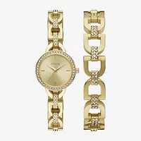 Geneva Womens Crystal Accent Gold Tone Bracelet Watch Fmdjm314