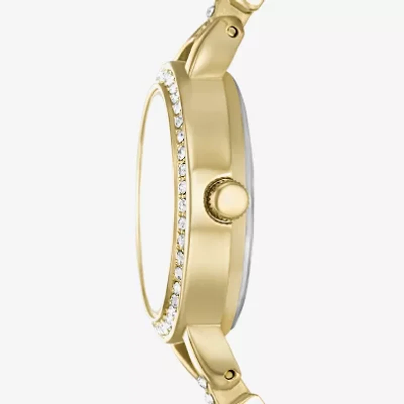Geneva Womens Crystal Accent Gold Tone Bracelet Watch Fmdjm314