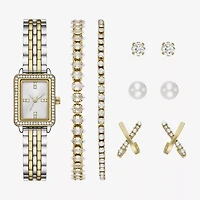 Womens Crystal Accent Two Tone 9-pc. Watch Boxed Set Fmdjset358