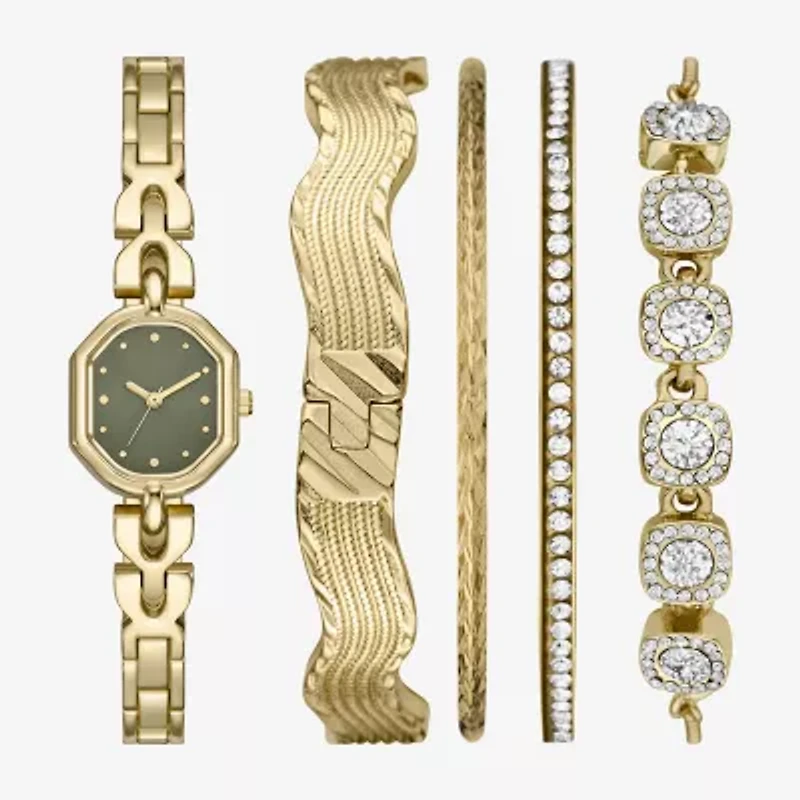 Womens Gold Tone 5-pc. Watch Boxed Set Fmdjset359