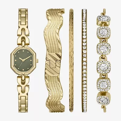 Womens Gold Tone 5-pc. Watch Boxed Set Fmdjset359