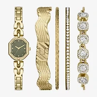 Womens Gold Tone 5-pc. Watch Boxed Set Fmdjset359