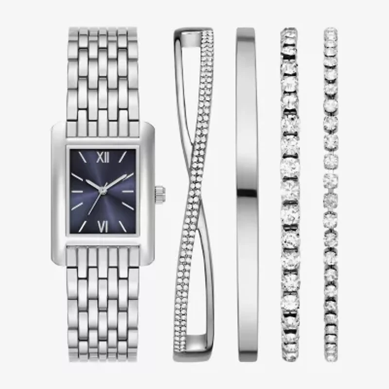 Womens Silver Tone 5-pc. Watch Boxed Set Fmdjset362