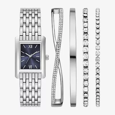 Womens Silver Tone 5-pc. Watch Boxed Set Fmdjset362
