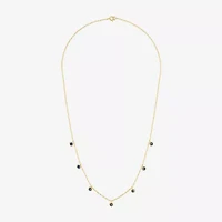 Lab Created Gemstone 14K Gold Over Silver 18 Inch Station Necklace