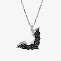 Womens Diamond Accent Natural Black Diamond Sterling Silver 18 Inch Pendant Necklace