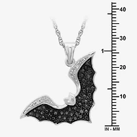 Womens Diamond Accent Natural Black Diamond Sterling Silver 18 Inch Pendant Necklace