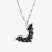 Womens Diamond Accent Natural Black Diamond Sterling Silver 18 Inch Pendant Necklace
