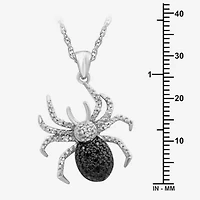 Womens Diamond Accent Natural Black Diamond Sterling Silver Bar 18 Inch Pendant Necklace