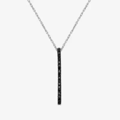 Womens 3/8 CT. T.W. Natural Black Diamond Sterling Silver Round 18 Inch Pendant Necklace