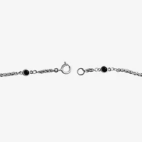 Womens 1 CT. T.W. Natural Black Diamond Sterling Silver Round 18 Inch Pendant Necklace