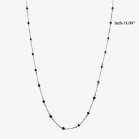Womens 1 CT. T.W. Natural Black Diamond Sterling Silver Round 18 Inch Pendant Necklace