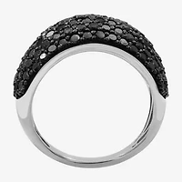 Womens 2 CT. T.W. Natural Black Diamond Sterling Silver Round Cocktail Ring