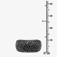Womens 2 CT. T.W. Natural Black Diamond Sterling Silver Round Cocktail Ring