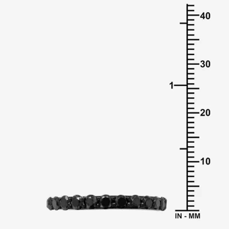 Womens CT. T.W. Natural Black Diamond Sterling Silver Round Band