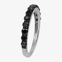 Womens CT. T.W. Natural Black Diamond Sterling Silver Round Band