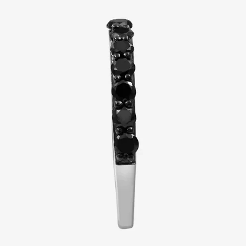 Womens CT. T.W. Natural Black Diamond Sterling Silver Round Band