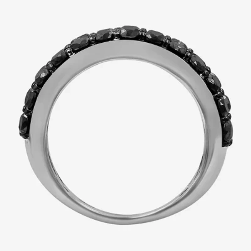 Womens CT. T.W. Natural Black Diamond Sterling Silver Round Band