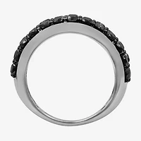 Womens CT. T.W. Natural Black Diamond Sterling Silver Round Band